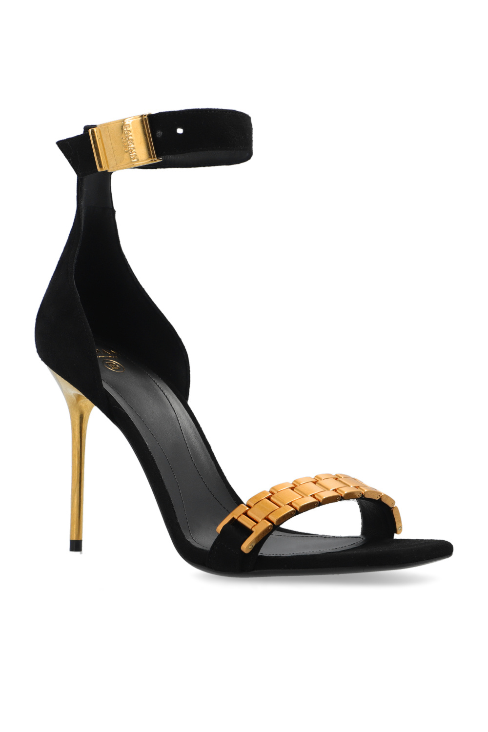 シューズ・サンダルその他 BALMAIN Woman Heeled sandals Black AN1UH859LVAP EAC Balmain Women's Ankle Strap High Heel Sandals | Bloomingdale's